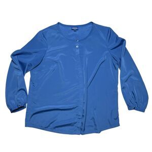 Pendleton Blouse Plus Size 18W Button Down Long Sleeve Blue